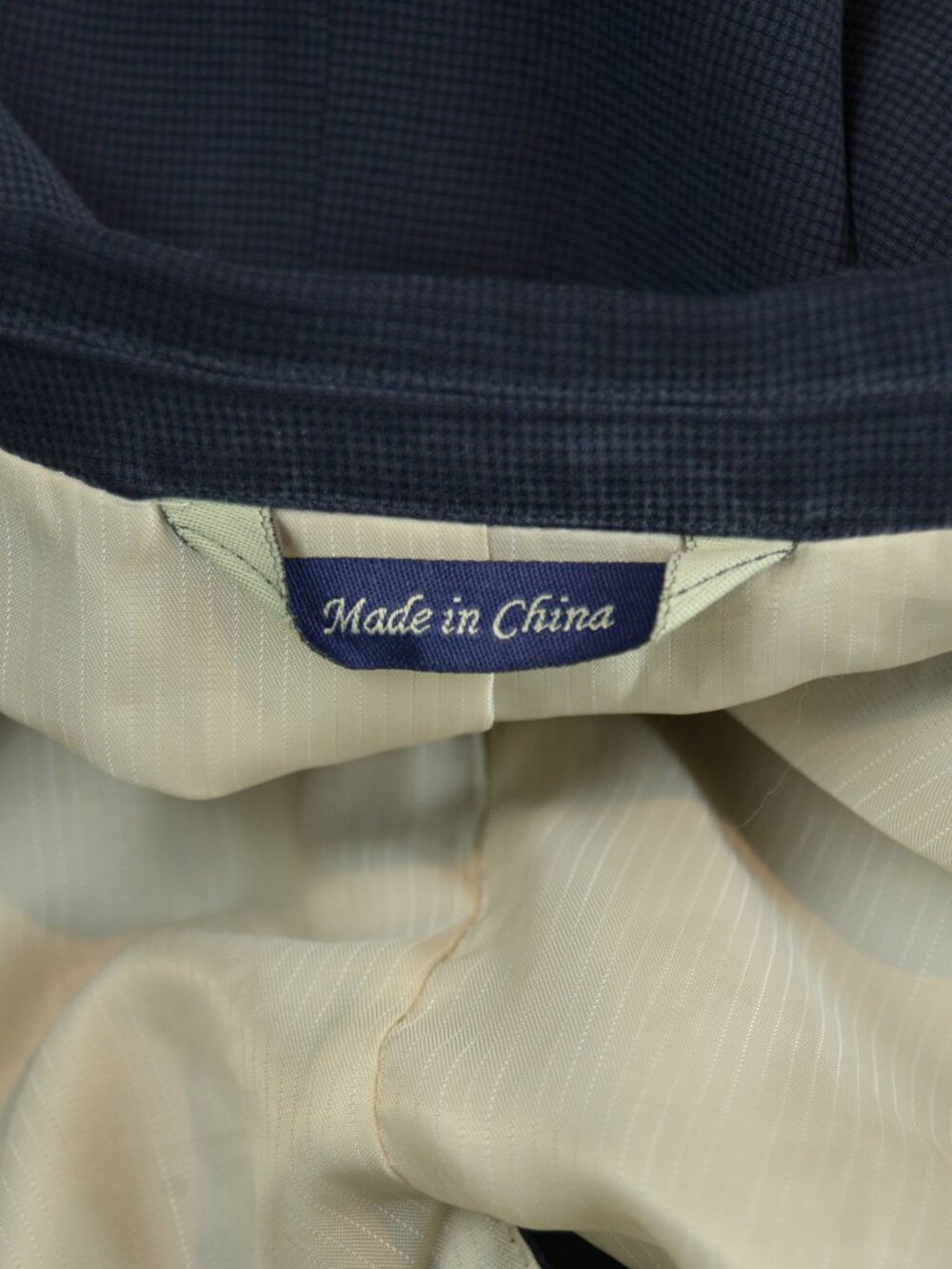 Alan Flusser 100% Silk Sport Coat -- Blue/Navy Puppytooth -- Size 48L - Picture 7 of 7